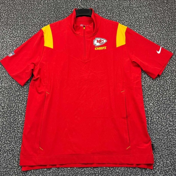 Nike Coach Jacket Shirt Men Large Kansas City Chiefs Short Sleeve Pullover New L